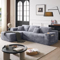 Cloud Sectional Couch with L-Shape Chaise, Modern Modular Sofa with Deep Seat, Built-in Cup Holder & Storage Pocket for Living Room Bedroom, No Assembly Required (Light Gray, Left Facing Chaise)