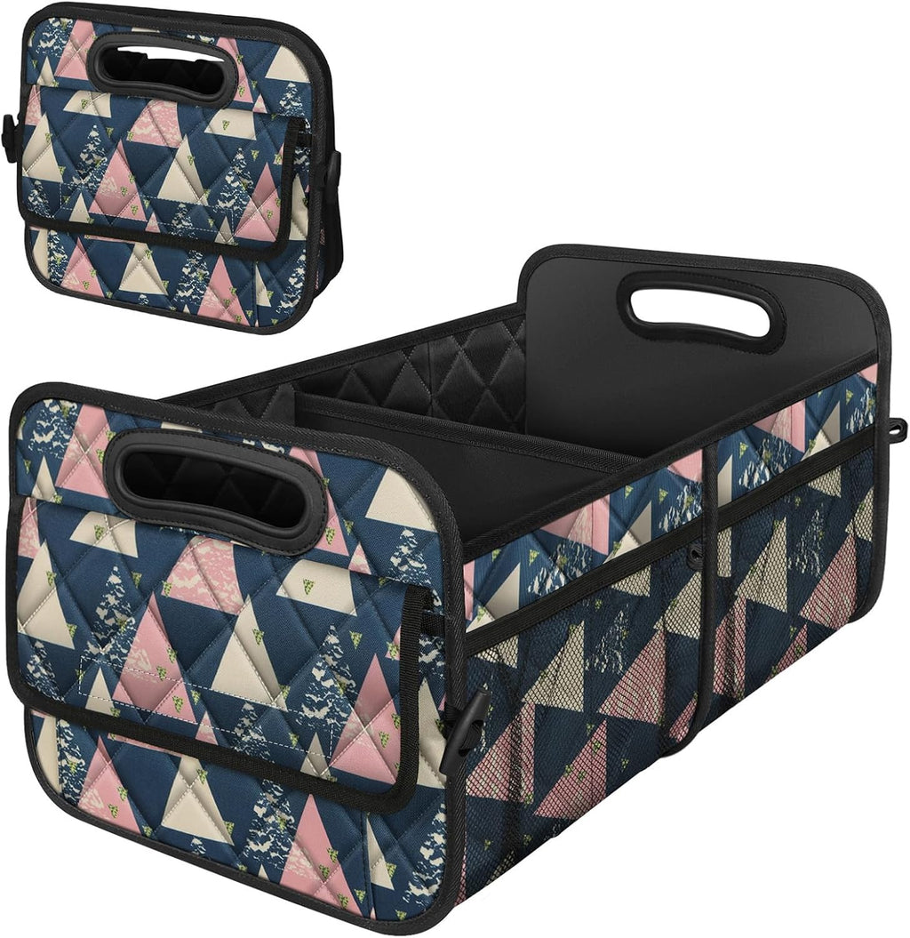 Deosk Trunk Organzier and Storage with 6 Big Pocket,Car Accessories for Women/Men 50L Waterproof Polyester for Car/SUV/Minivan/Truck(Medium, Triangle)