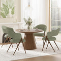 COLAMY Dining Chairs Set of 4, Modern Fabric Upholstered Dining Room Kitchen Side Chairs with Iron Legs, Open Back and Padded Seat, for Living Room/Restaurant/Cafe, Green