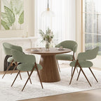 COLAMY Dining Chairs Set of 4, Modern Fabric Upholstered Dining Room Kitchen Side Chairs with Iron Legs, Open Back and Padded Seat, for Living Room/Restaurant/Cafe, Green