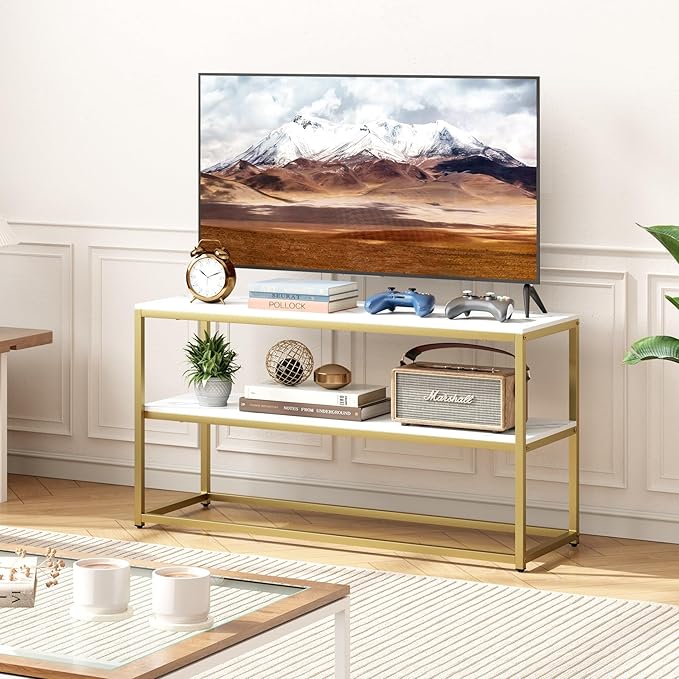 Function Home TV Stand for TVs up to 50 Inch, 2 Tier Entertainment Center, Mo...