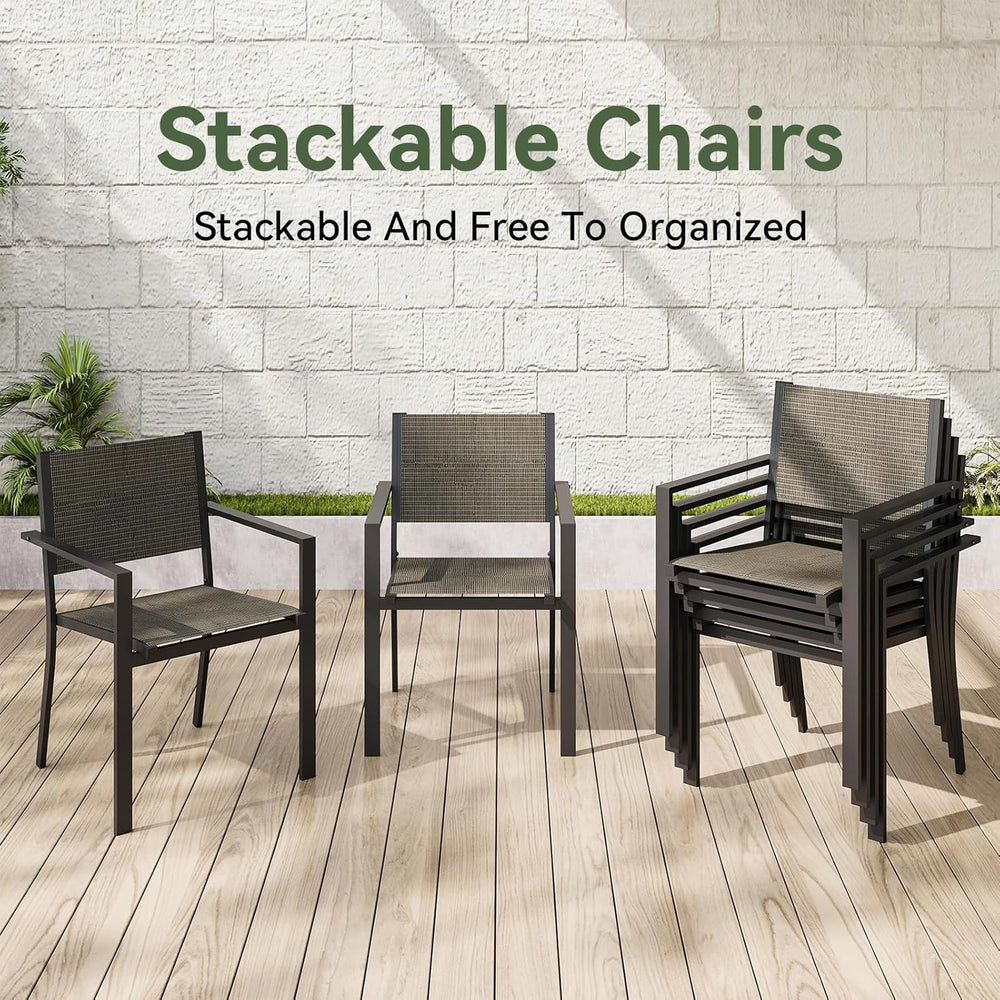 Aoxun 7-Piece Patio Table and Chairs Set for 6, All Weather Outdoor Dining Se...