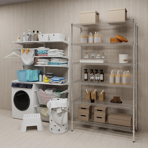 21" Deep x 48" Wide x 74" Height Wire Shelving Kit | 6-Tier | NSF Commercial Storage Rack Unit