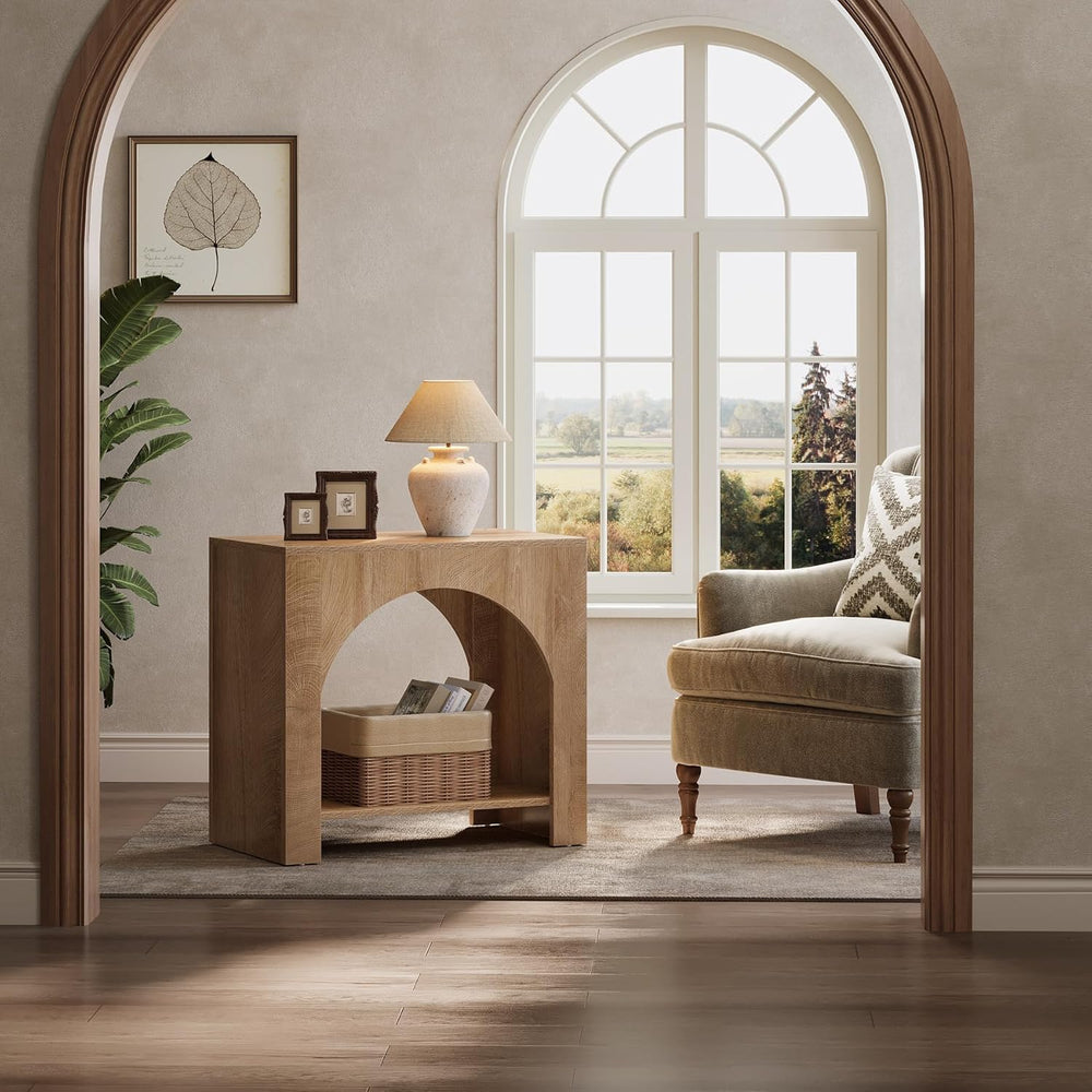 Tribesigns Farmhouse End Side Table of 2 Packs, Large Sofa Side Table with Wo...