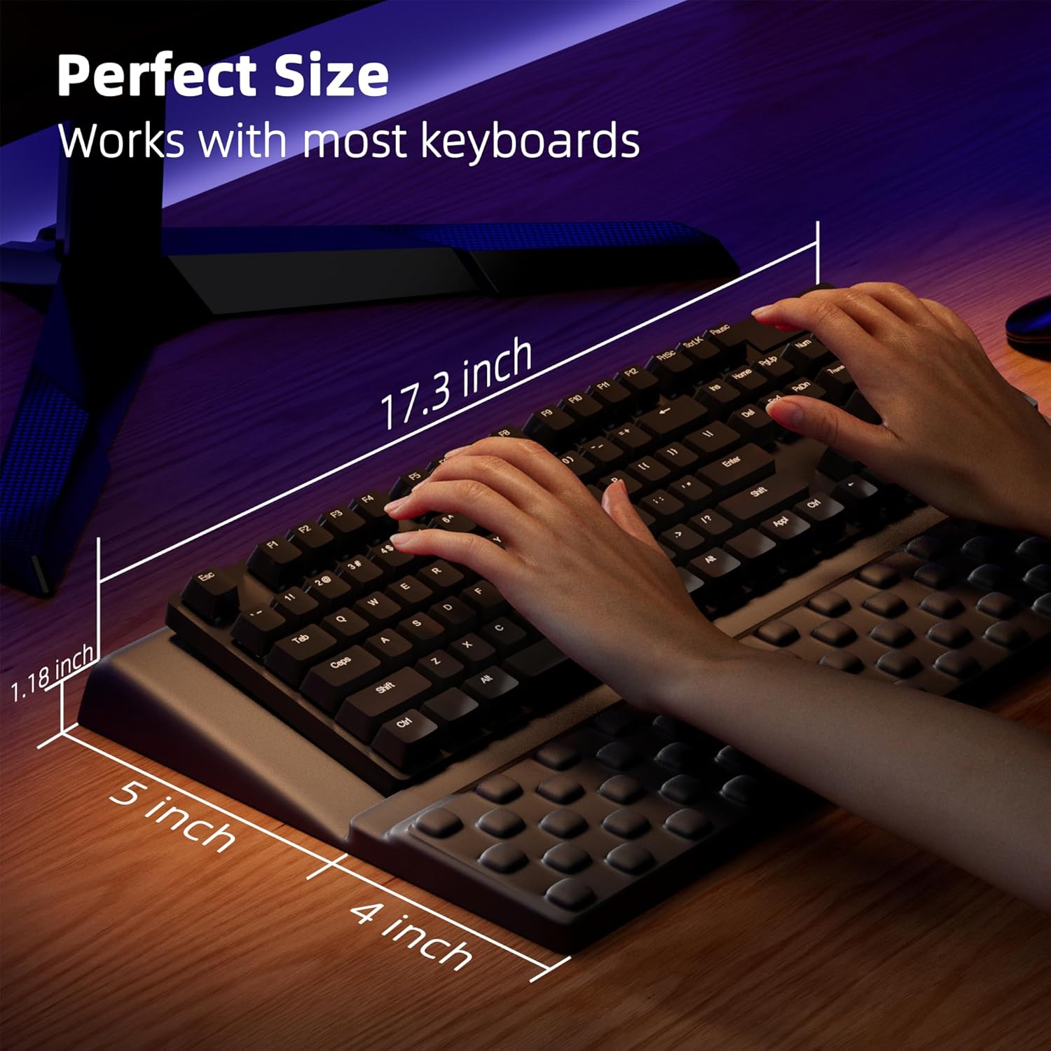 Ospelelf Keyboard Stand with Wrist Rest, Comfy Ergonomic Keyboard Riser Holder for Office Home