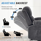 Overstuffed Velvet Electric Rocker Recliner Chair with 8 Point Vibration Massage Glider Recliner Sofa Featuring Cup Holders for Living Room Bedroom