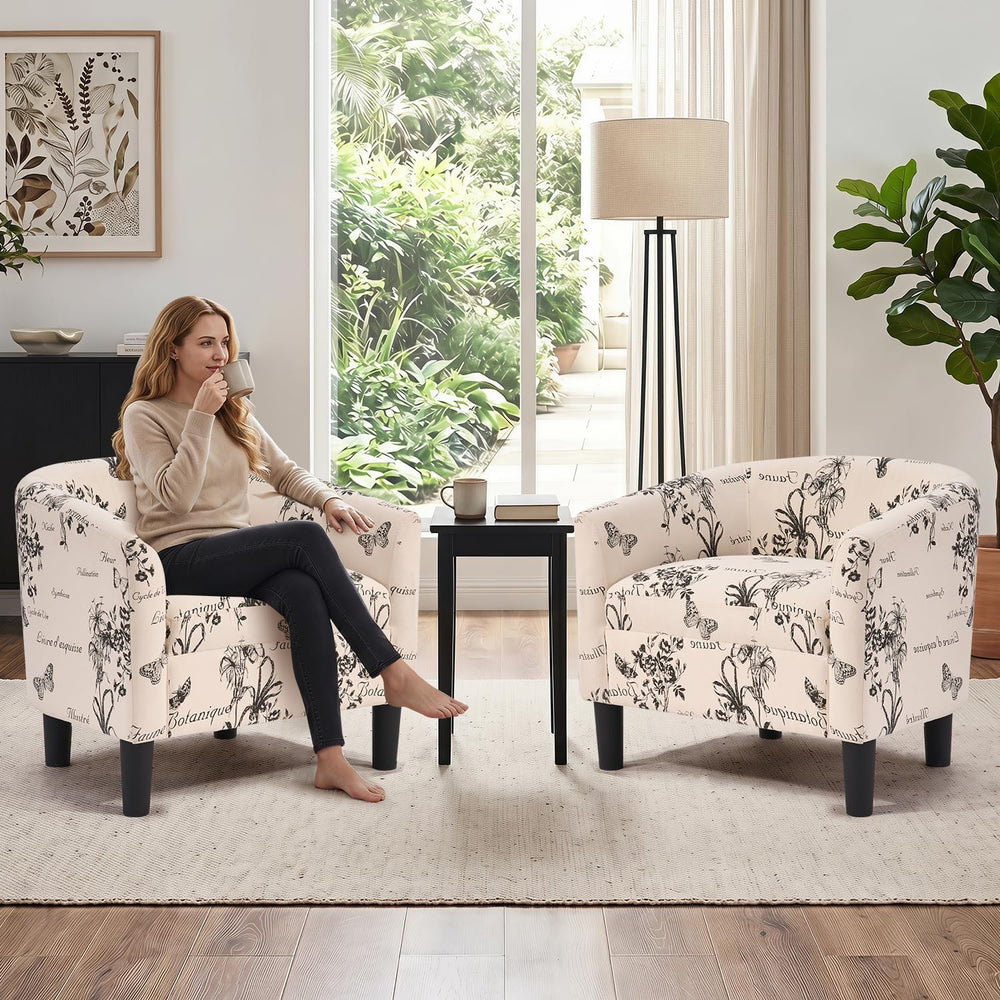 INZOY Oversized Accent Chair with Ottoman, 23.2" W Oversized Club Chair ...