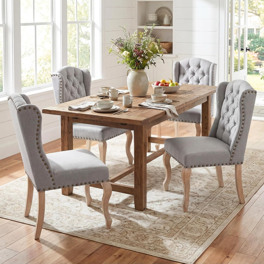 chairus Tufted Upholstered Parsons Dining Chairs Set of 4, Grey