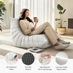 Bean Bag Chair for Adults, Fireside Togo Chair, BeanBag Chairs for Teens with High-Resilience Memory Foam, Non-Slip Base Compression Floor Lounge Sofa for Living Room, Bedroom