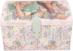 Depesche TOPModel Summer Feeling 13579 Large Jewellery Box in Pink with Model Motif and Floral Details, Jewellery Box with Code, Sound and Mirror