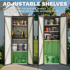 Patiowell 28 Cuft Outdoor Storage Cabinet, Metal Storage Shed with Lockable Door & 3 Adjustable Shelves, Indoor Outdoor Vertical Waterproof Tool Shed for Backyard Garden Patio, Black
