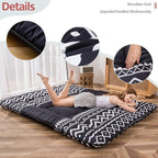 MAXYOYO Japanese Floor Mattress Futon Mattress, 4" Thicken Tatami Mat Sleeping Pad Foldable Roll Up Mat Boys Girls Dormitory Pad Kids Floor Lounger Pillow Bed, Charcoal Grey, Queen Size