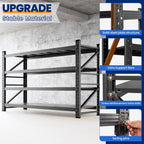 MIIIKO 68" W Storage Shelves,7500LBS Metal Garage Storage Shelving,Heavy Duty Adjustable Unit Storage Shelves for Warehouse,Basement,68" W x 24" D x 63" H,Black