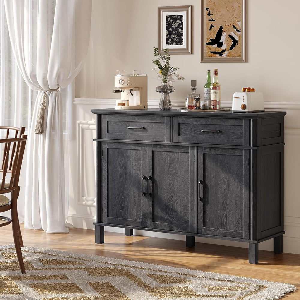 48 Inch Sideboard Buffet Cabinet with Storage, Farmhouse Coffee Bar Cabinet w...