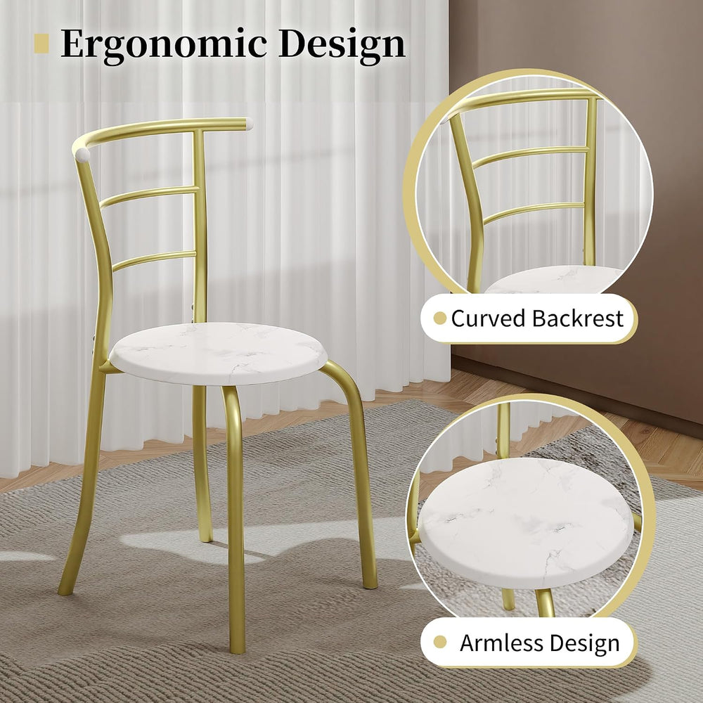 VECELO 3-Piece Dining Table Set for Kitchen Breakfast Nook, Wood Grain Oval T...