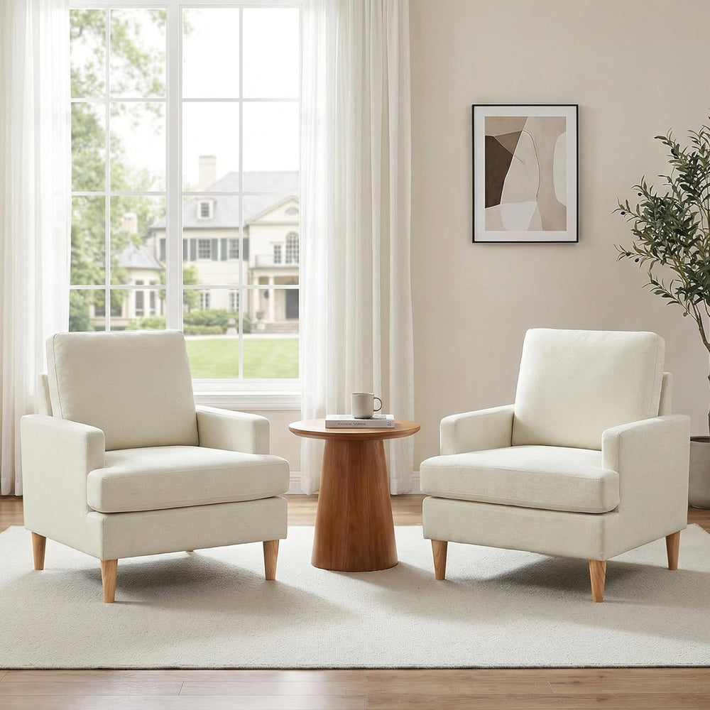 VKNOW Mid-Century Accent Chairs Set of 2, No Tools Assembly Required, Modern ...