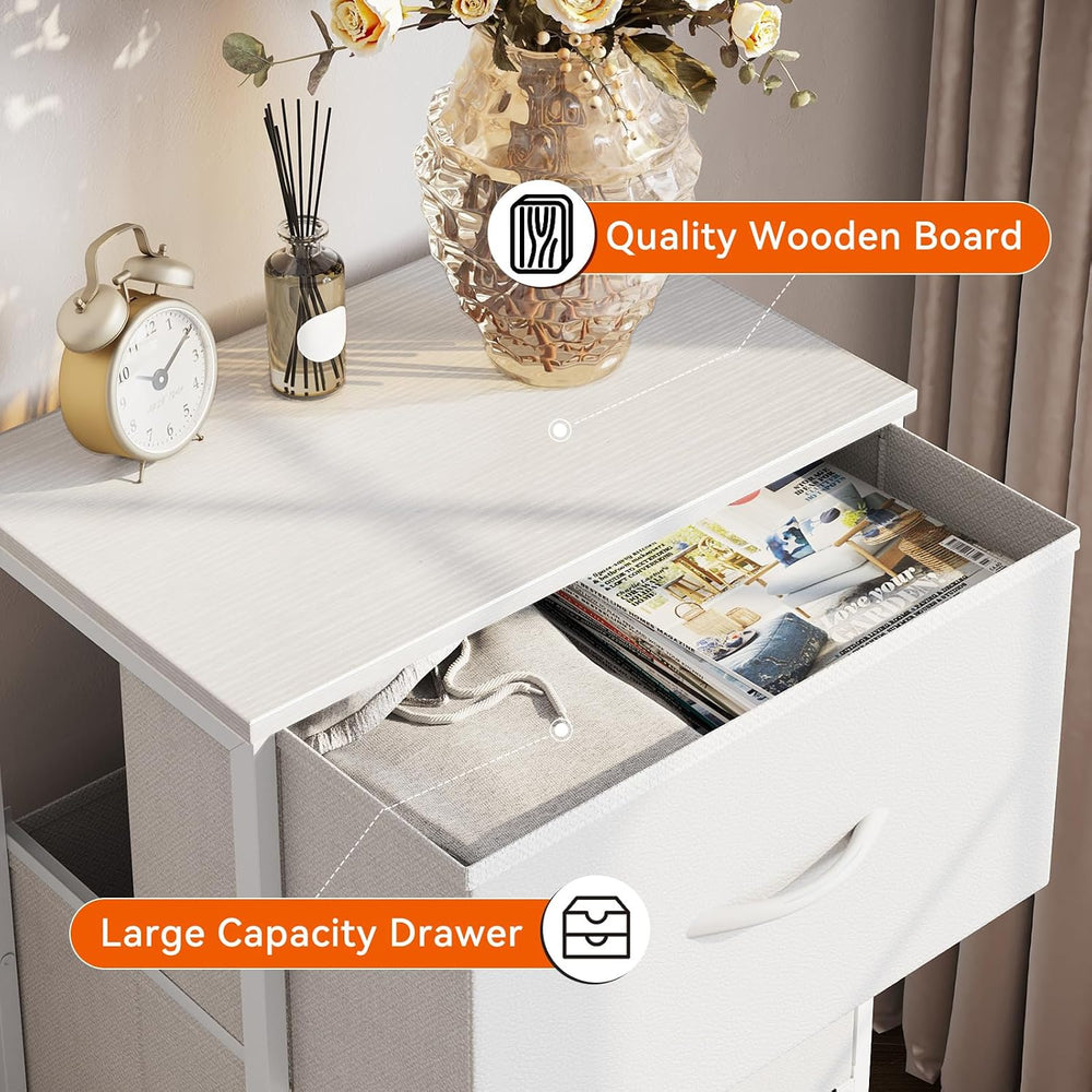 AODK Small Dresser for Bedroom Nightstand with 3 Storage Drawers, White | Che...
