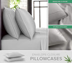 Queen Sheets by Pure Bamboo, Genuine 100% Organic Viscose Derived from Bamboo Bed Sheet Set, Luxuriously Soft & Cooling, Double Stitching, Lifetime Quality Promise (Queen, Silver Pearl)