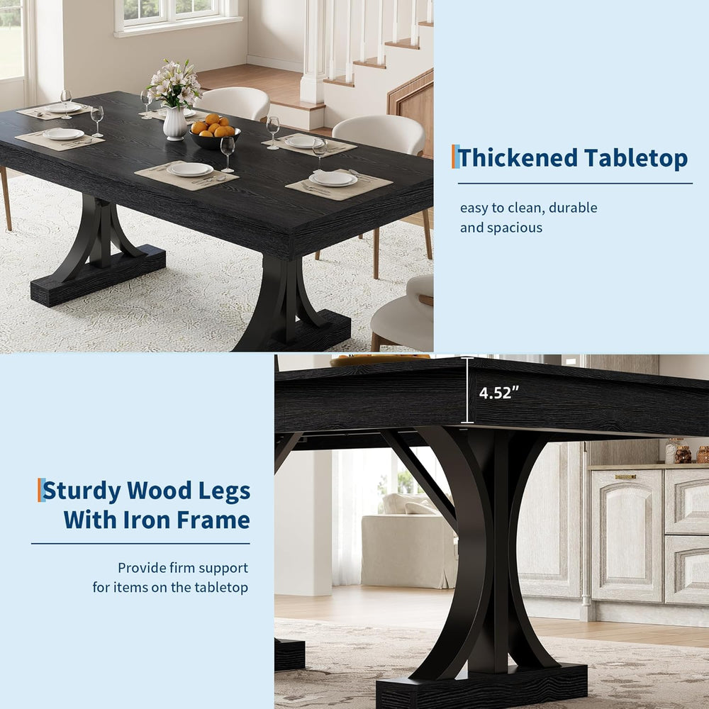 GarveeHome Dining Table for 6-8 with 2 Drawers,71-Inch Industrial Dining Tabl...