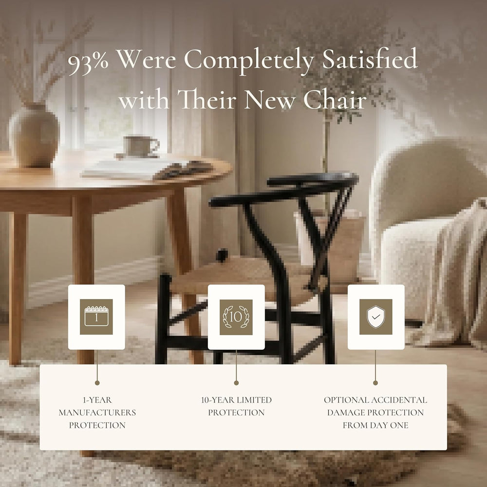 Poly & BARK Weave Dining Chairs – Mid-Century Modern Wishbone Dining Chai...
