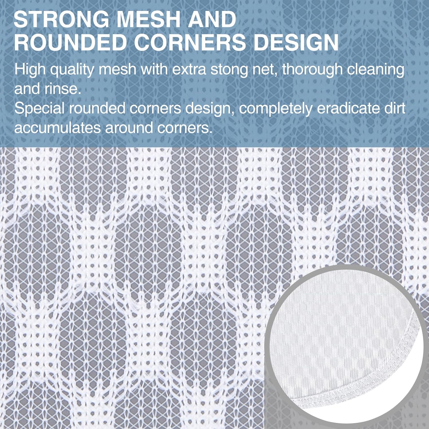 3 pcs Durable Honeycomb Mesh Laundry Bags for Delicates 3 Large (16" x 19")