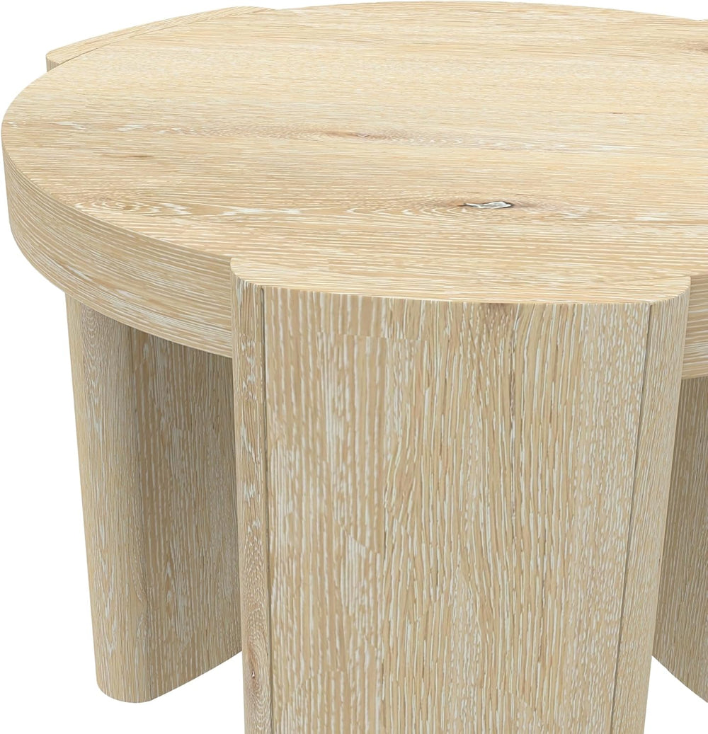 Alpine Furniture Sloane 20 in. W Round Wood End Table in Natural Driftwood