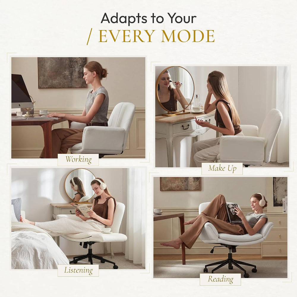 Dowinx Criss Cross Chair with Five-Level Adjustable Arms and Wheels - Comfort...