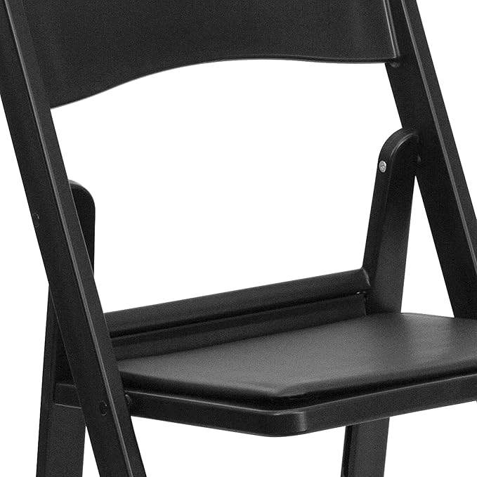 Flash Furniture Hercules Series Folding Chair - Black Resin - 2 Pack 800LB We...