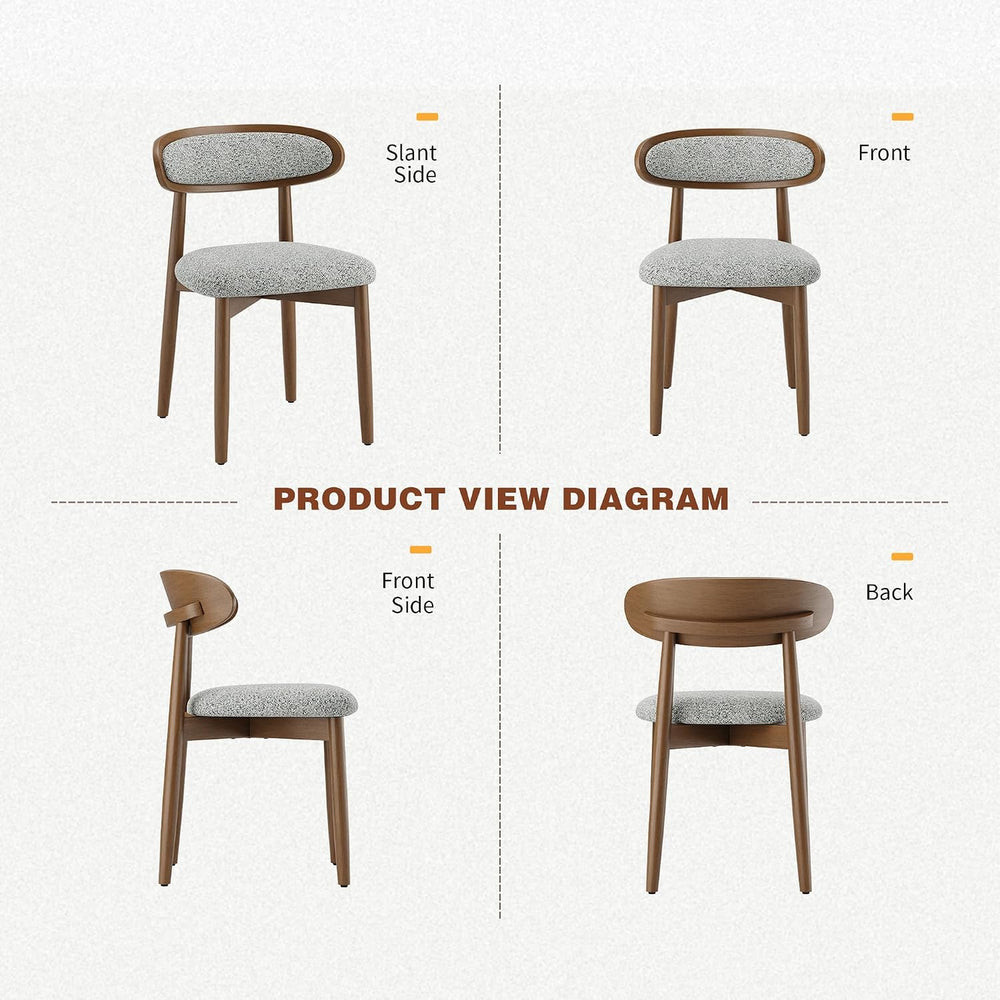 Dining Chairs Set of 4, Upholstered Farmhouse Dining Room Chairs with Soild W...