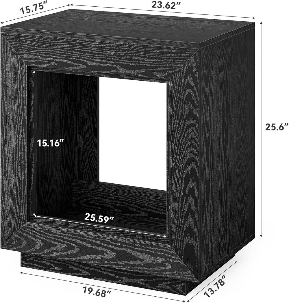 LITTLE TREE End Table with Storage, Wooden Square Side Table, Industrial Sofa...