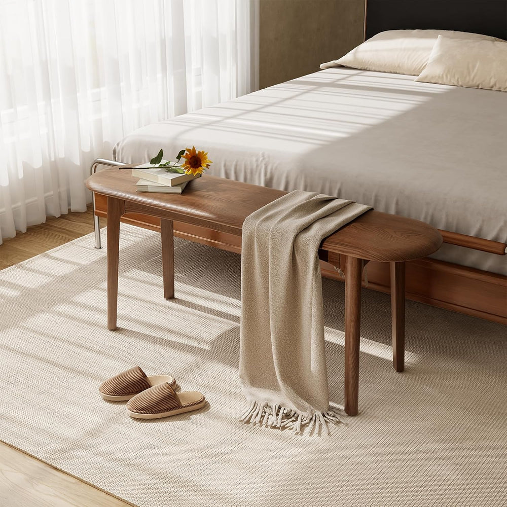 DONGMUWUEJEE 100% Solid Wood Dining Bench, Dining Table Bench for End of Bed ...