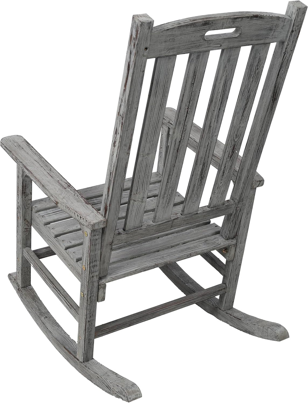 Oversized Wooden Porch Rocker Chair: Classic Fir Wood Design with 21-Inch Wid...