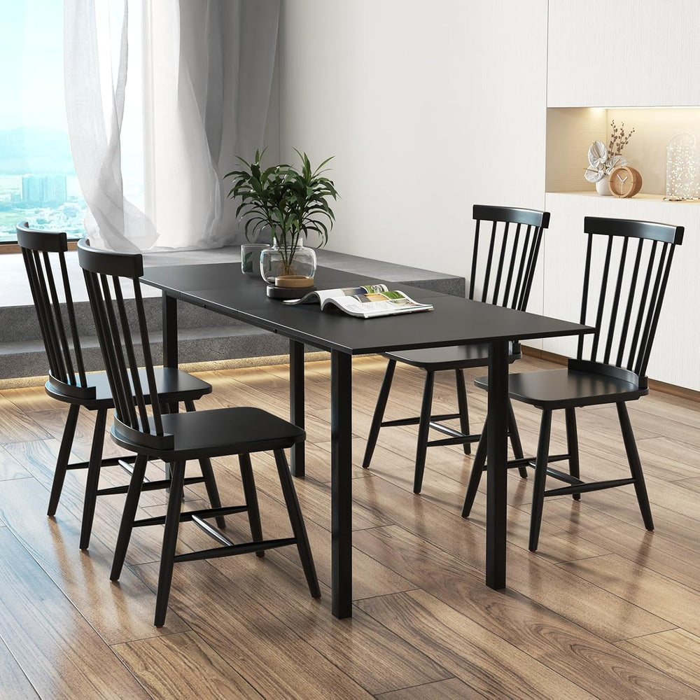 KOTEK Windsor Dining Chairs Set of 4, Wooden Kitchen Chairs with Spindle Back...