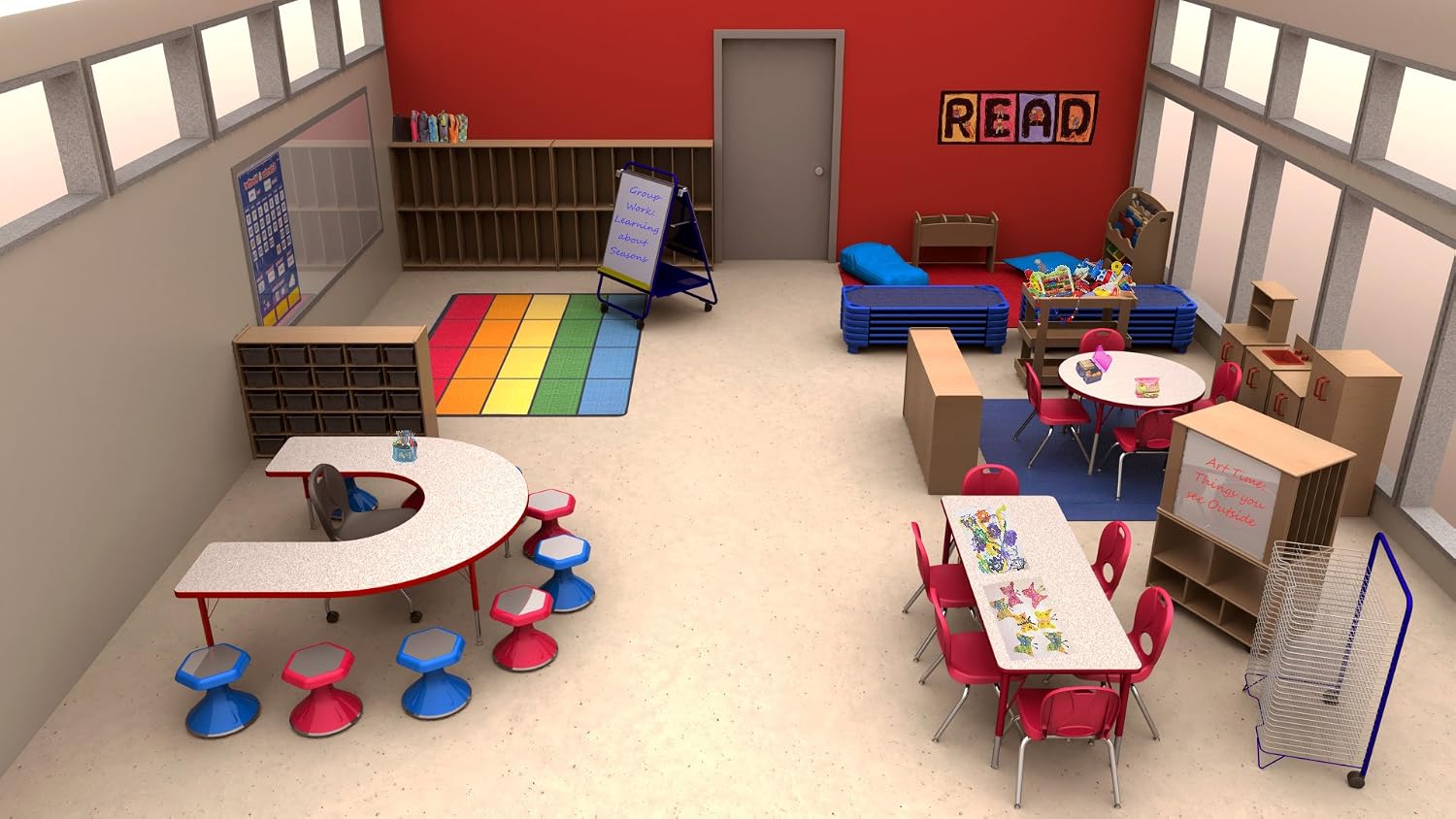 Learniture Active Learning Chair/ Stool, 15" H, Red, LNT-3046-15RD
