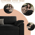 EASE MOOSE Oversized Sectional Modular Sofa,Large L Sectional Couch Wide Deep Seat Modular Cloud Couch,Black