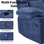 Electric Power Lift Recliner Chair,Reclining Chair with 8 Massage for Elderly,Recliner Single Sofa with 2 Cup Holders,Side Pockets,USB Charge Port,Remote Control for Living Room,Bedroom,Blue