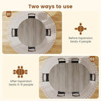 Itaar Round Extendable Dining Table Set for 4-6 People, 5-Piece Kitchen Table Set with 4 Cushion Chairs, Dining Room Table for 6 with MDF Board & Metal Frame for Small Space, Easy Clean, Grey