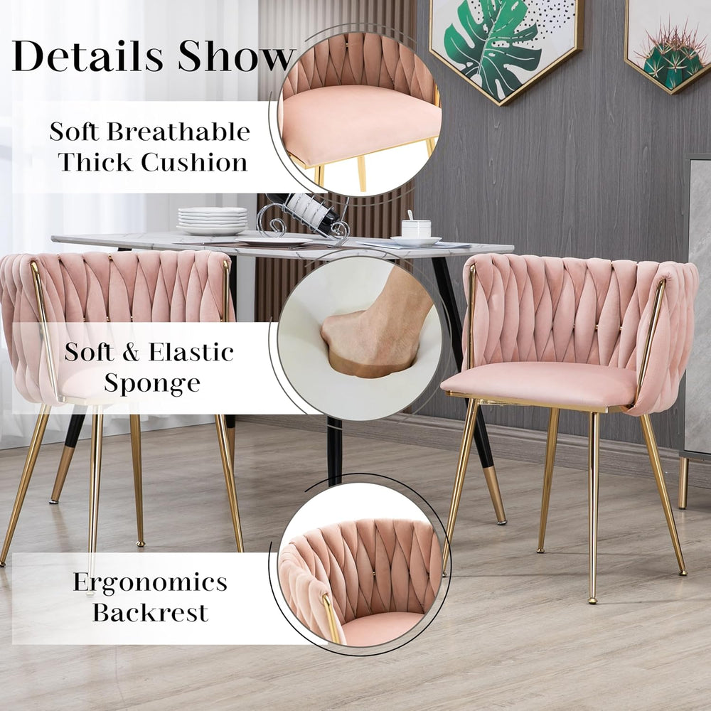 7 Piece Modern Gold Dining Room Set, 63'' Luxury Minimalist Kitchen T...