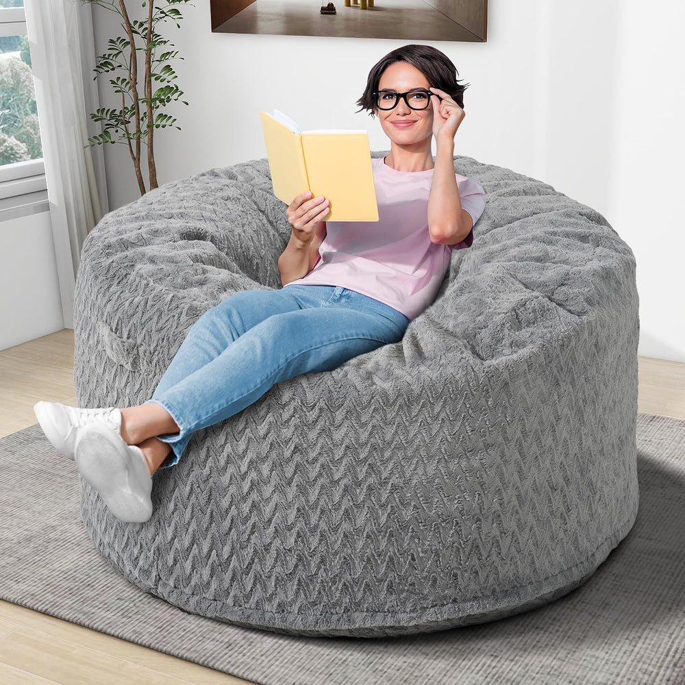 Homguava Bean Bag Chair: 4' Bean Bags with Memory Foam Filled, Large Bean...