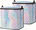 Large Comforter Storage Bag with Zipper,Closet Organizer for Clothes,Blankets,Quilts,Pillows,Fabric Moving Bags with Portable Handles 95L(2-Pack)