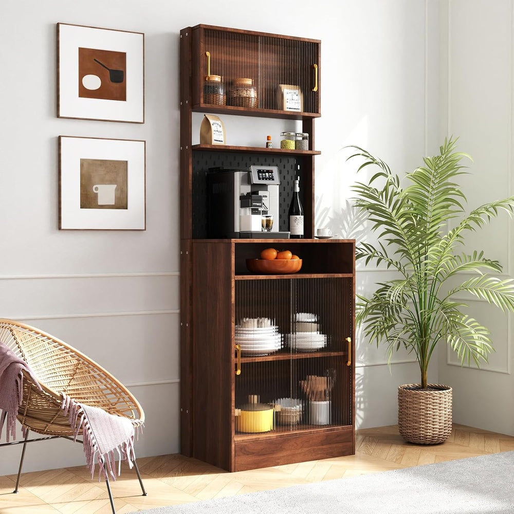 70.87" Freestanding Kitchen Sideboard, Sideboard Storage Cabinet with 2 ...