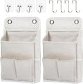 Hanging Basket for Organizing, Wall Organizer with Pockets and Over The Door Organizer，Can for Home, Closet, Office and Camper (2 White)