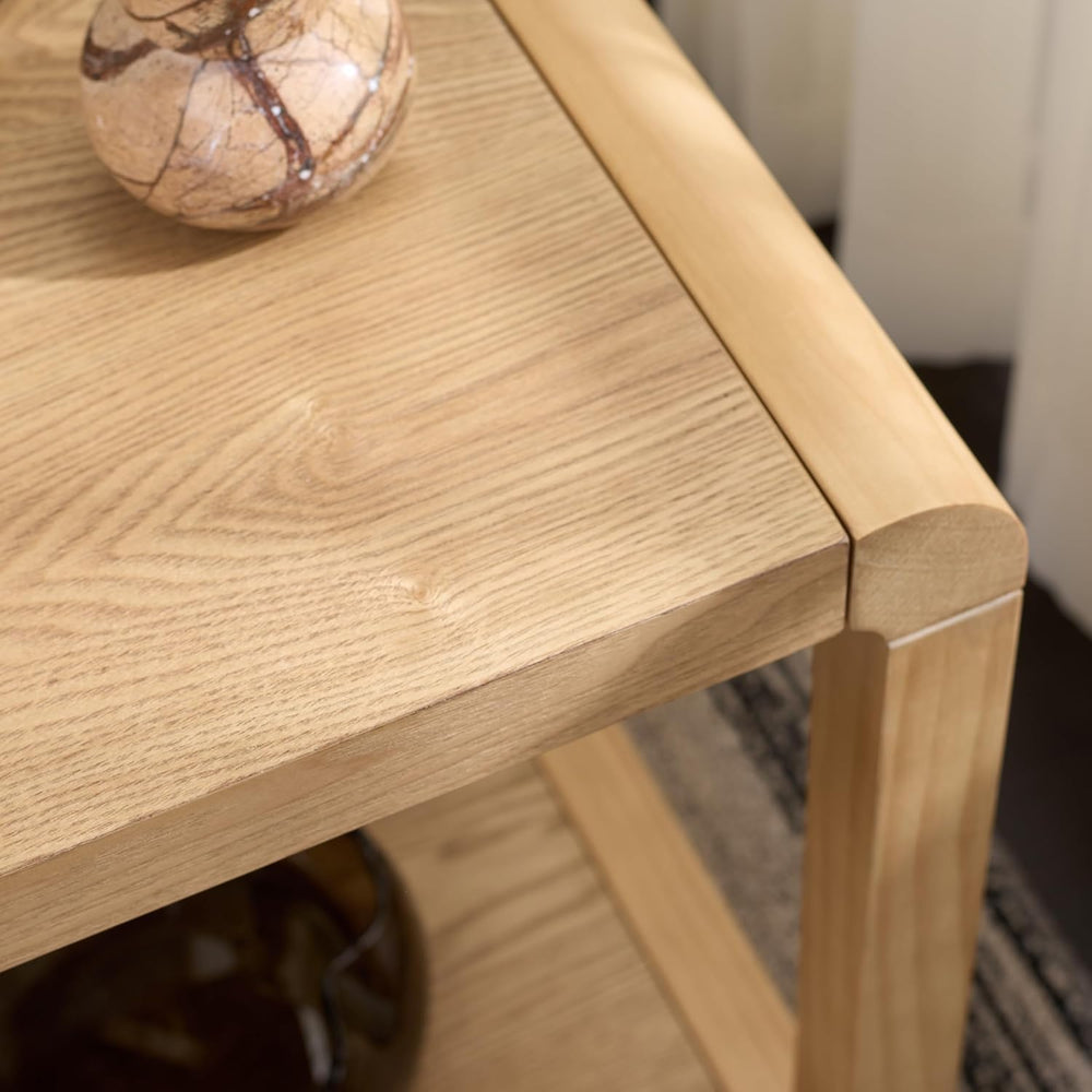 SAFAVIEH Home Collection - Omara Square Side Table, Natural Brown Wood with L...