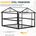 10x12 Ft Outdoor Storage Shed, Extra Large Metal Shed with Frame Floor, Lockable Doors, 2 Windows, Outside Steel Tiny House Ideal for Garden, Backyard, Patio Utility, Tool Storage