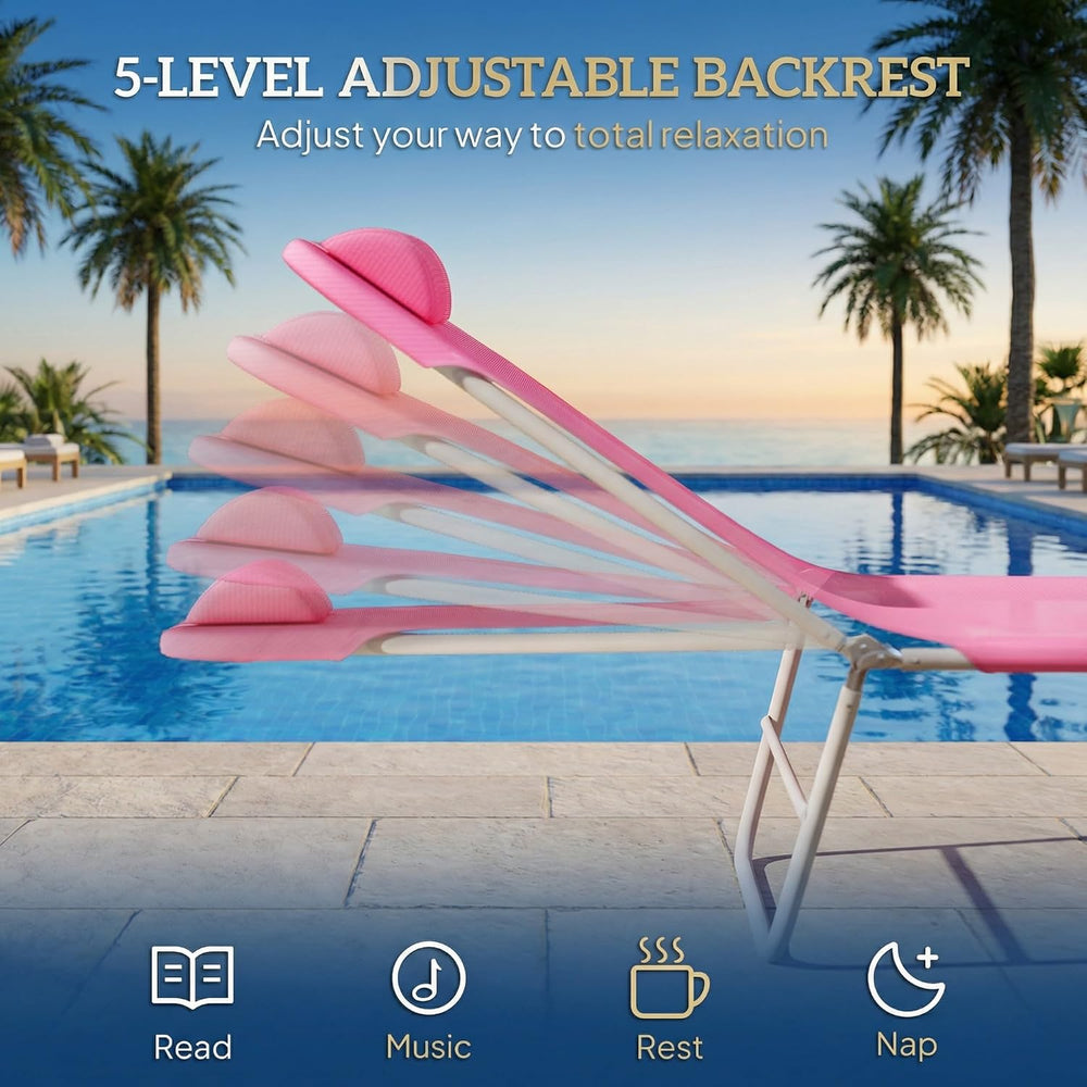 Outsunny Folding Chaise Lounge Chair, Pool Sun Tanning Chair, Outdoor Lounge ...
