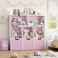 FOTOSOK Toy Storage Organizer with Movable Drawers, Toy Organizer for Kids | Toy Organizer with Hidden Wheels, Toy Storage and Stuffed Animal Storage for Playroom, Cube Storage Organizer, Pink