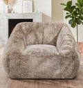 Hobestluk Giant Bean Bag Chair Memory Foam Filled Sofa Chair Bean Bag for Adults/Teens/Kids, Oversized Lazy Accent Comfy Stuffed BeanBag Sofa for Living Room Bedroom Dorm Reading(Brown)
