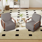 Couchus Swivel Accent Chair with Sturdy Base (Gray, Set of 1) | 360° Rotating Living Room Chair, Chenille Fabric Upholstered Armchair for Living Room