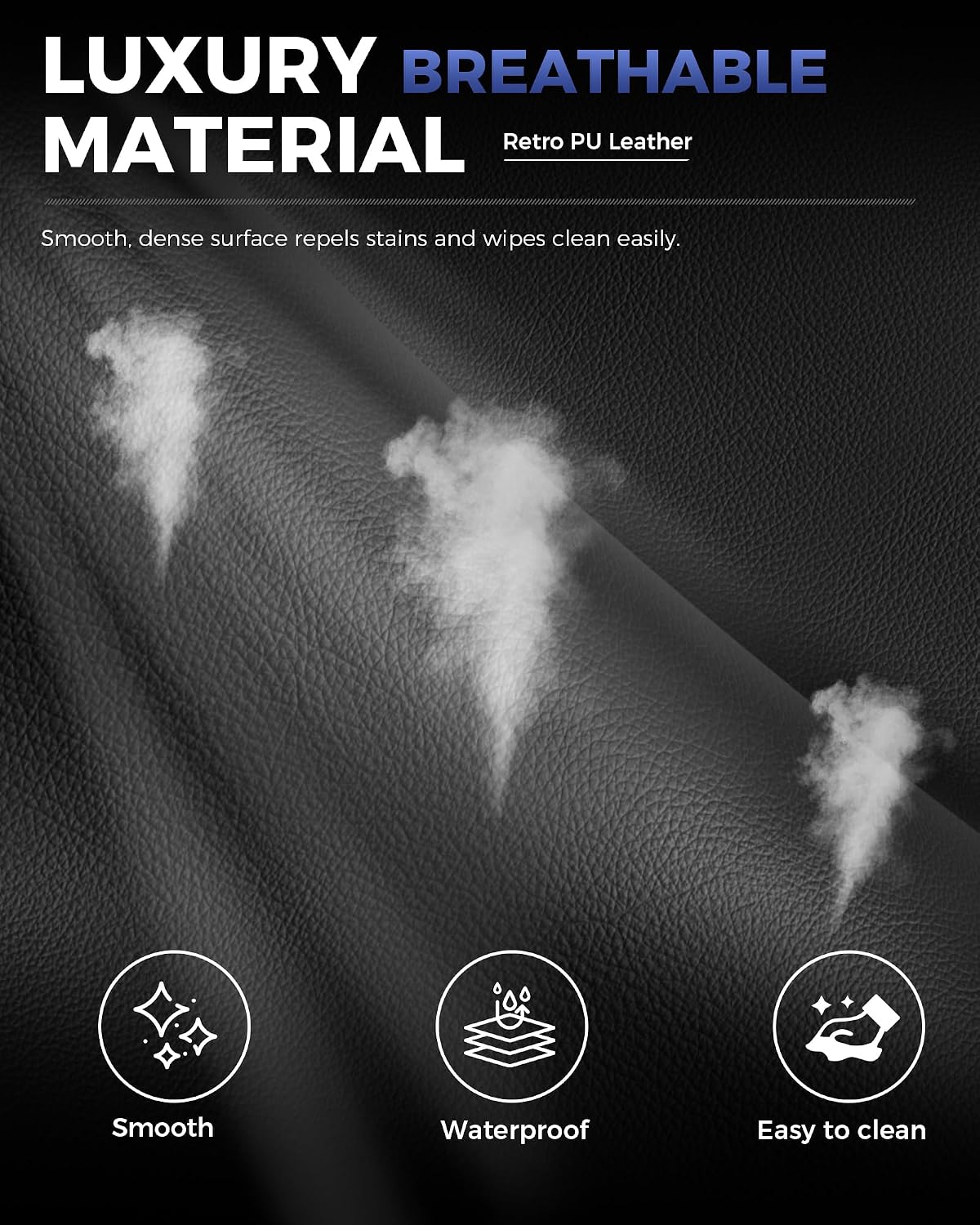 GTPLAYER Big and Tall Gaming Chair with Footrest, High Back Ergonomic Office Chair for Adults, Heavy Duty 350 lbs Capacity, Premium Leather & Iridescent Trim, ACE-Armor, Blue