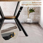 Round Dining Table for 4, 42 Inch Wood Kitchen & Dining Room Tables with Storage, Circle Breakfast Table with Metal Legs, Space Saving Dinner Table for Dining Room, Kitchen, Living Room, Rustic Brown